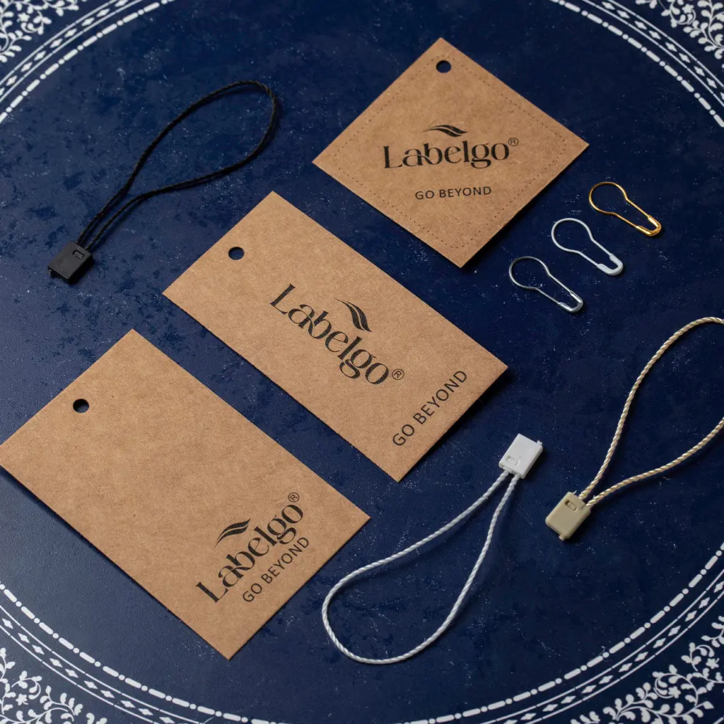Custom Clothing Labels 42 Kraft hang tags with string and pins