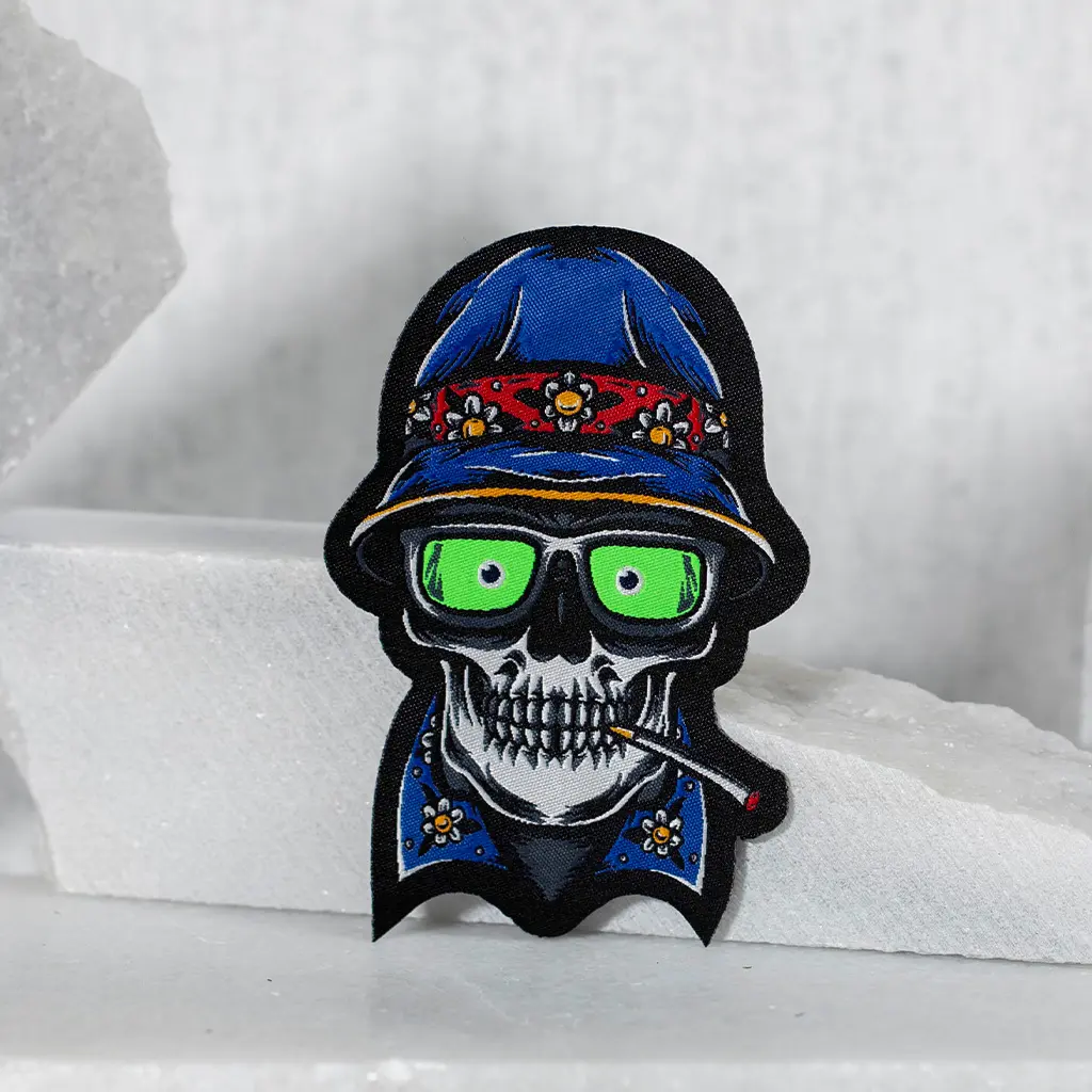 Custom Clothing Labels 68 Skull character embroidered patch