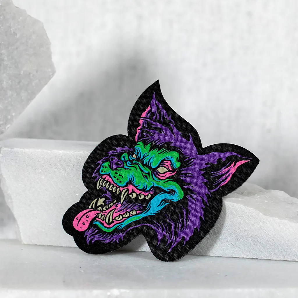 Custom Clothing Labels 69 Wolf character embroidered patch