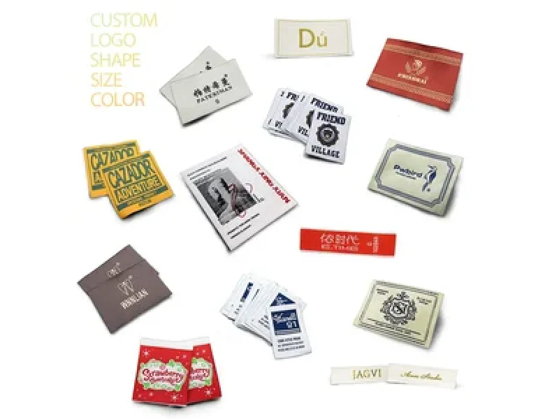 Custom Clothing Labels shown as a textile label manufacturing example with woven textile label example