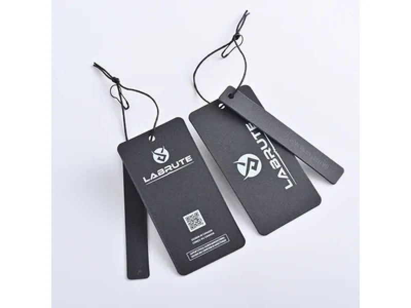 Hang Tags shown as a textile label manufacturing example with woven textile label example