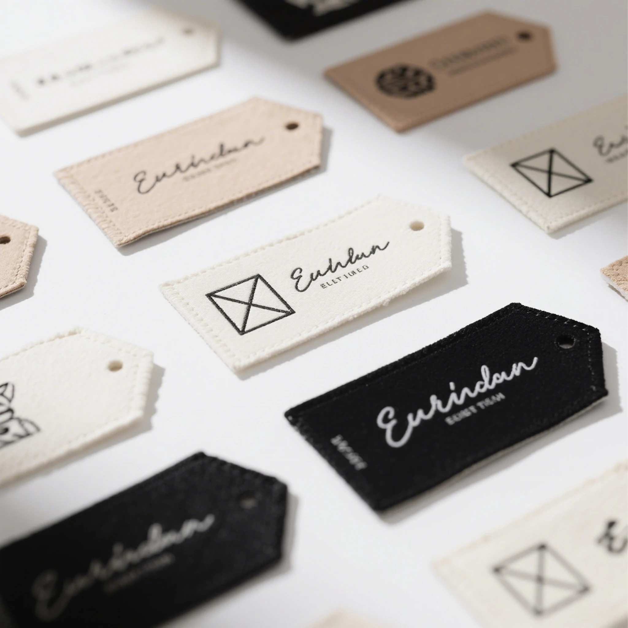 Custom Labels for Clothing Startups shown as a textile label manufacturing example with hang tag size label and patch label application