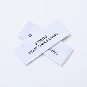 Custom Labels for Private Label Clothing shown as a textile label manufacturing example with hang tag size label and patch label application