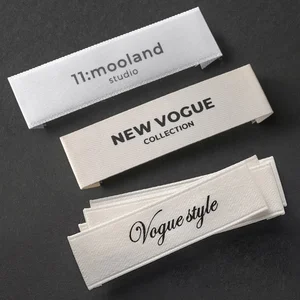 Custom Textile Labels shown as a textile label manufacturing example with woven textile label example