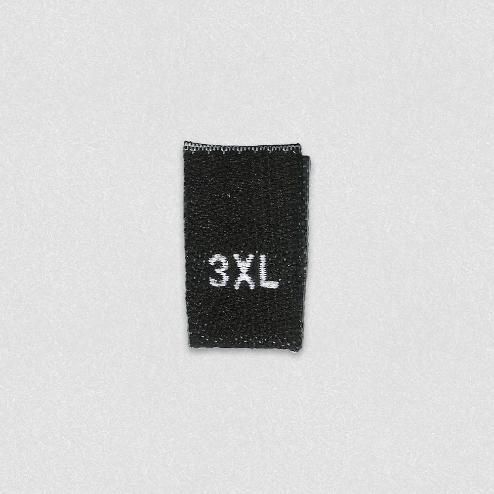 Black Woven Size Label – Size 3XL manufactured by LabelGo