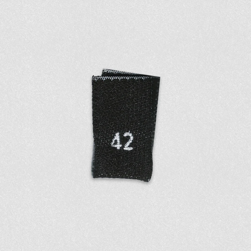 Black Woven Size Label – Size 42 manufactured by LabelGo