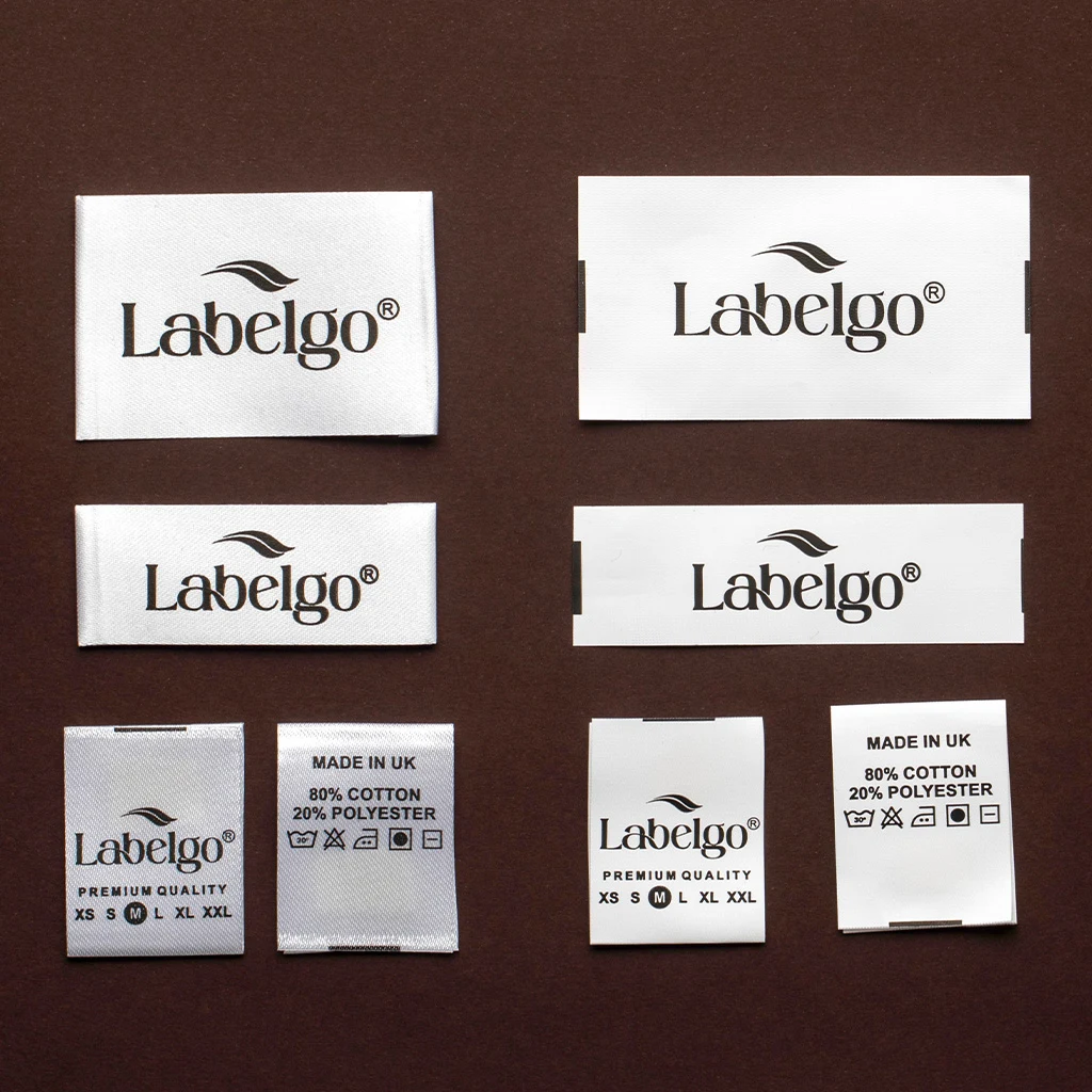 Custom Fabric Labels shown as a textile label manufacturing example with woven textile label example