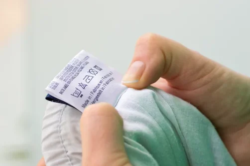 Custom Clothing Labels 8 Garment wash care label sewn into fabric seam