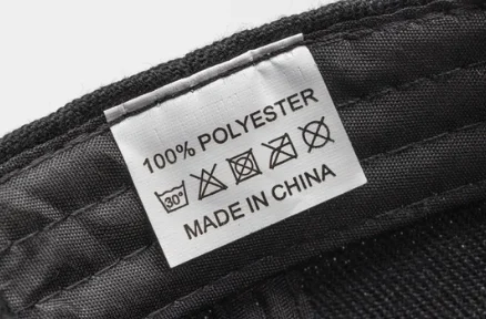 Polyester Care Label with Laundry Symbols manufactured by LabelGo