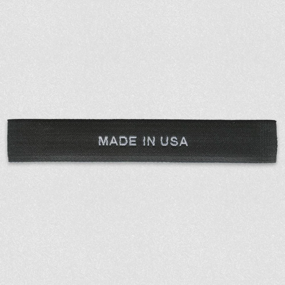 Straight Cut Black Made in USA Woven Label manufactured by LabelGo