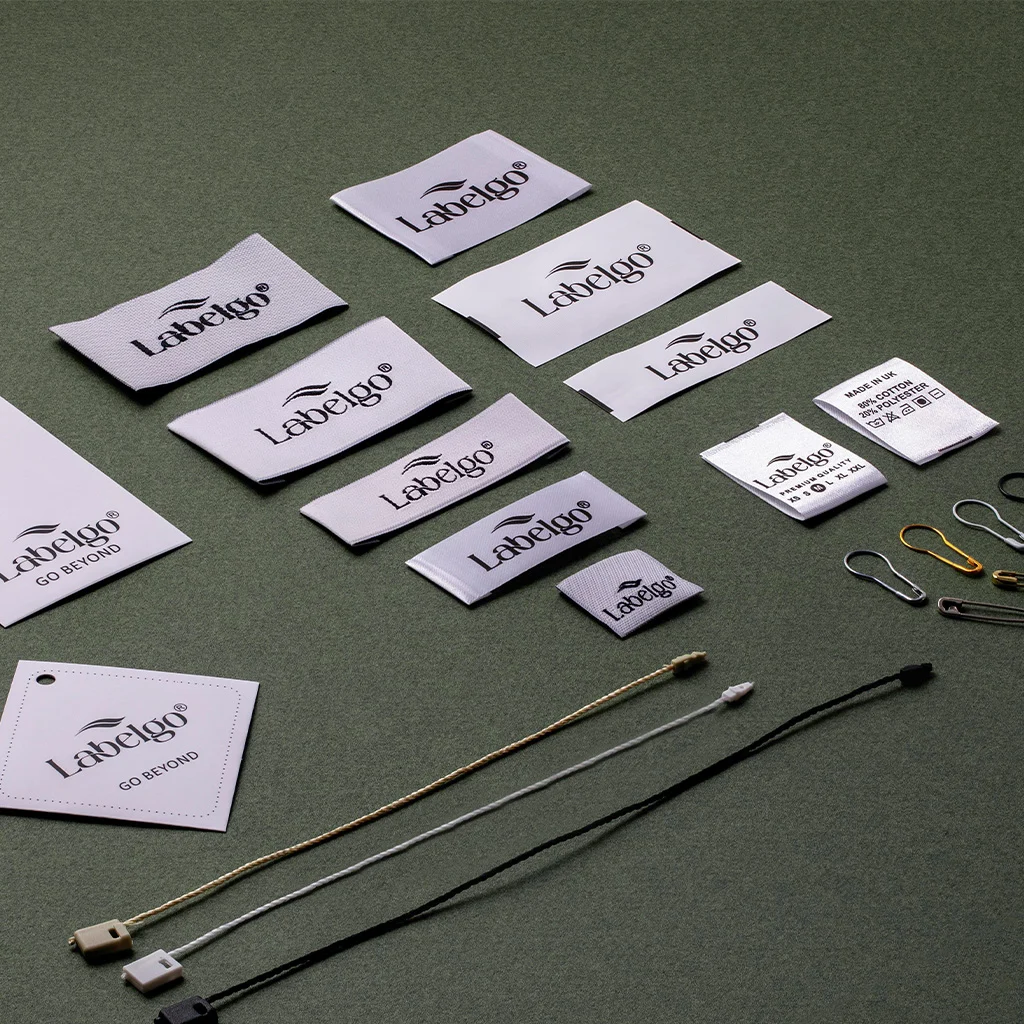 White Fabric Labels Collection Set manufactured by LabelGo