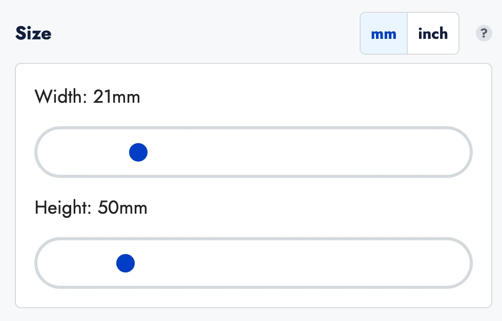 Set Label Dimensions